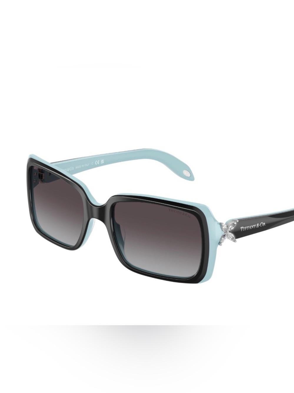 Tiffany & Co. Two-Tone Light Blue and Tortoise Shell Square Sunglasses